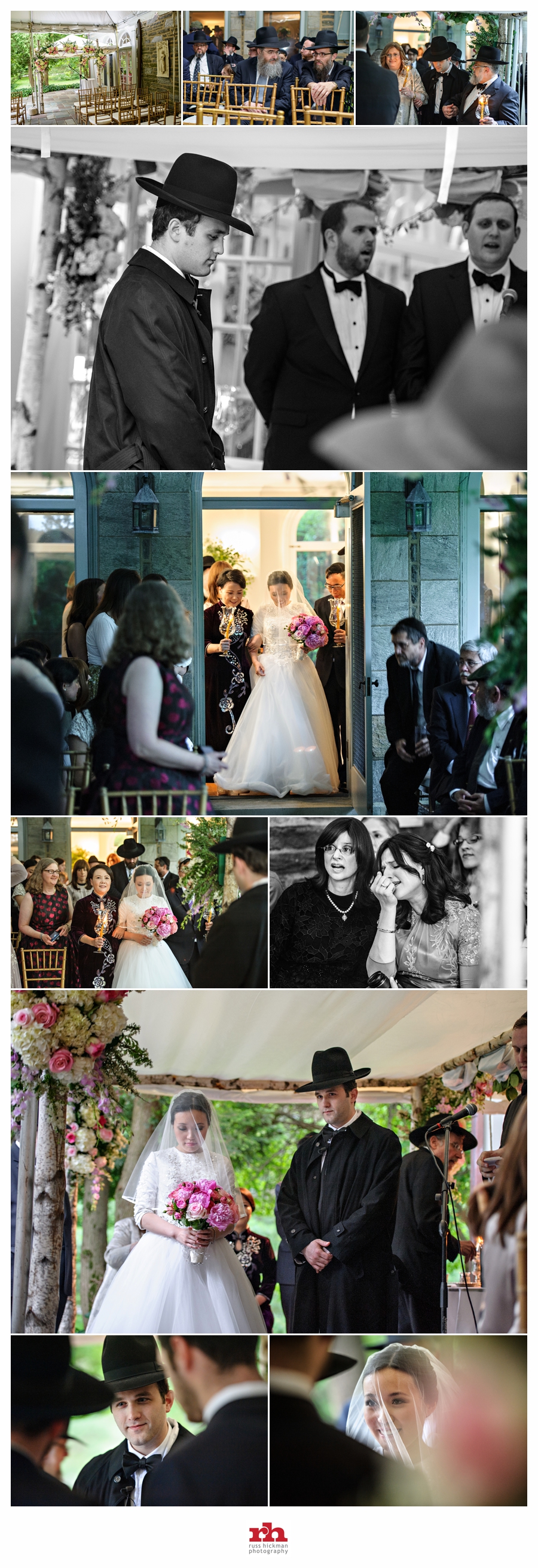An Orthodox Jewish Wedding Ceremony in Philadelphia at a Family Mansion.